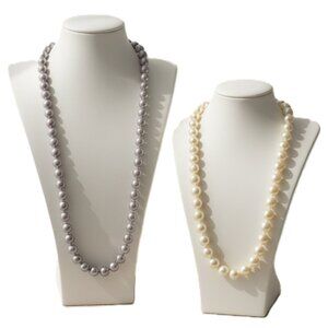 Vintage Pearl Necklace Set | Ivory & Lavender Gray Faux Pearls | Classic Bridal